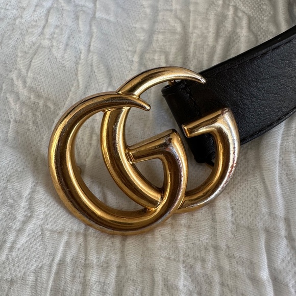 GUCCI LEATHER BELT WITH DOUBLE G BUCKLE main image 4